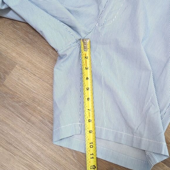 Peter Millar Summer Pinstripe Shorts Flat Front Sz 36 Blue & White Stripe Preppy - Picture 10 of 10